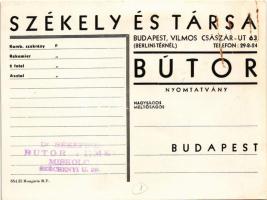 Székely és Társa bútoráruház reklámja. Budapest VI. Vilmos császár út 63. (Bajcsy-Zsilinszky út) / H...