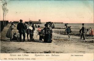 1907 Liepaja, Liepoja, Libau; Der Badestrand / beach. Verlag Rudolph Puhze (EK)