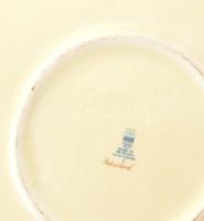 Zsolnay nagyméretű bogáncsmintás falitál. Kézzel festett (Pakutsné) porcelánfajansz, öttornyos jelzé...