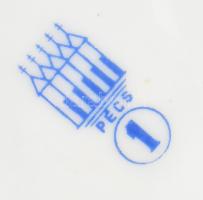 3 darab virágmintás hamuzó, Zsolnay, Kalocsai, jelzéssel, kis kopással, h: 10-17 cm