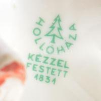Hollóházi zsiráf, kézzel festett, jelzett, hibátlan, m: 20 cm
