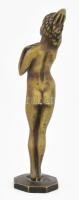 Antik női akt bronz szobor, jelzés nélkül, szép állapotban, m: 17 cm