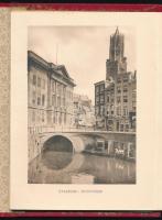 cca 1910-1920 Souvenir d'Utrecht (Hollandia), leporelló 18 db fekete-fehér képpel, aranyozott e...