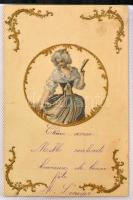 100 db RÉGI (1899-1944) képeslap vegyes minőségben kis műbőr albumban: Art Deco lapok, olasz művészl...