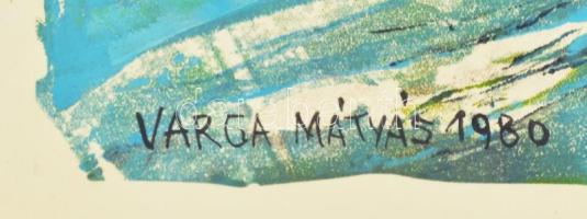 Varga Mátyás (1910-2002): Hazafelé, 1980. Monotípia, papír, jelzett, hátoldalán autográf felirattal,...