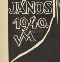 Varga Mátyás (1910-2002): Nemes Török János grafikus portréja, 1940. Fametszet, papír, jelzett a met...