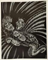 Dante Alighieri: La Divina Commedia. Kolozsvár, 1976, Dacia. Gy. Szabó Béla 20 db fametszetével illu...