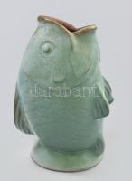 Gál Béla: Hal. Türkizszínű mázzal festett, jelzett, kis mázrepedéssel, m: 15 cm