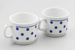 Zsolnay kékpöttyös retro bögre pár, jelzéssel, hibátlan, m:7 cm