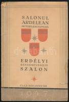 1947 Erdélyi Képzőművészeti Szalon. / Salonul Ardelean Pictura Sculptura. Kolozsvár/Cluj, 1947, Művészek, Írók és Újságírók Vegyes Szakszervezete, 23 p. Magyar és román nyelvű kiállítási katalógus. Kiadói tűzött papírkötés, a borítón néhány kis szakadással, belül jó állapotban.