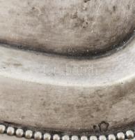 cca 1930 Ezüst (Ag) tálca, jelzéssel, pontsoros díszítménnyel, 28x21 cm, nettó: 291 g