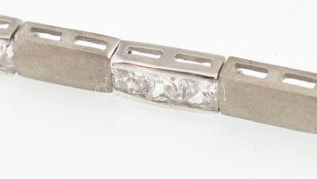 Ezüst (Ag) karperec, cirkóniával, jelzéssel, h: 19 cm, bruttó: 13 g