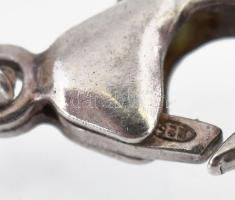 Ezüst (Ag) király nyaklánc, jelzett, kézzel készült szemekkel, h: 55 cm, nettó: 45 g