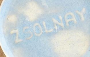 Zsolnay kőporcelán váza. Csurgatott kulé mázzal. Kézzel festett, jelzett, szájperemén minimális mázl...