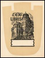 RACZYŃSKI, Stanisław (1903-1982): Ex libris a krakkói várral (Kraków, Wawel), 1958. Borsos J. (Borso...
