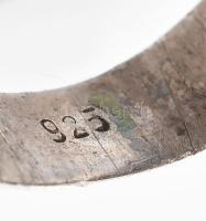 Ezüst(Ag) gyűrű füstszínű üveg kővel, jelzett, méret: 58 cm, bruttó: 13,9 g