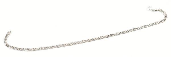 Ezüst(Ag) briós mintás karkötő, jelzett, h: 20 cm, nettó: 3,1 g