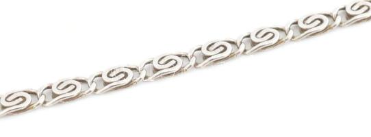 Ezüst(Ag) briós mintás karkötő, jelzett, h: 20 cm, nettó: 3,1 g