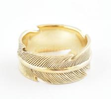 Aranyozott ezüst(Ag) tollmintás gyűrű, jelzett, méret: 55, nettó: 6,1 g