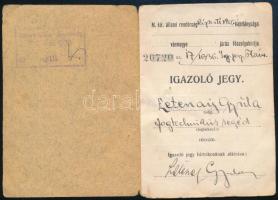 1936 Kispest, fényképes igazolójegy fogtechnikus segéd részére, Kispest rendőrkapitányság vezetőjéne...