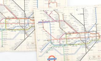 1966 London Underground, Diagram of Lines and Station Index (x3), Central Buses Map and List of Rout...