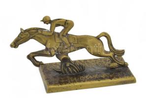 Bronz verseny lovas figura. 11 cm