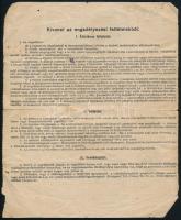 1945 Rádióengedély kispesti lakos részére szakadással, hajtásnyomokkal, kissé foltos