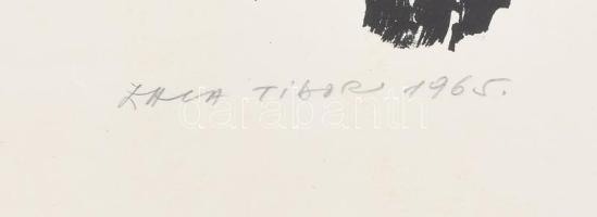 Zala Tibor (1920-2004): Japán motívum (cím nélkül). Litográfia, papír, jelzett, számozott (1/10). La...