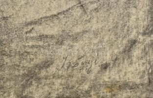 Szőnyi I. jelzéssel (jobbra lent): Női akt. Szén, papír. Kissé sérült. Fakeretben, 85×59,5 cm