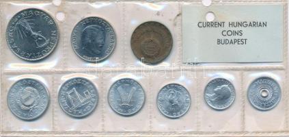 1971. 2f-10Ft (9xklf) érmés forgalmi sor sérült (többször átlyukasztott) fóliatokban T:UNC patina Ad...