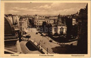 1917 Bucharest, Bukarest, Bucuresti, Bucuresci; Viktoria-Strasse / street view, horse-drawn tram