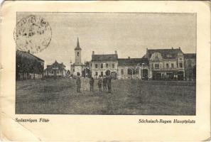 1940 Szászrégen, Reghin; Fő tér / main square (EB)