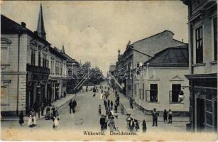 1915 Vítkovice, Witkowitz; Dawidstrasse / street view, shops (EB)