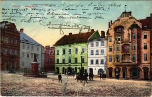 1917 Bielsko-Biala, Bielitz; Ringplatz / Rynek / square, Pilsner Hof (fa)