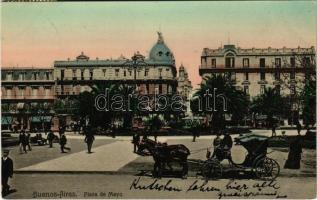 1909 Buenos Aires, Plaza de Mayo / square, tram (EB)