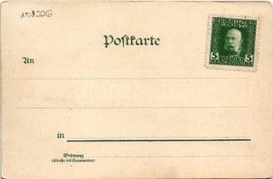 Wien, Vienna, Bécs; Kahlenberg u. Leopoldsberg / mountain, steamship. Kunstanstalt J. Miesler litho ...