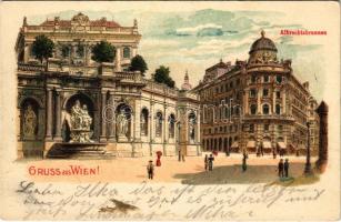 1900 Wien, Vienna, Bécs; Albrechtsbrunnen / fountain. litho (EK)