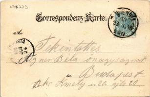 1900 Wien, Vienna, Bécs; Albrechtsbrunnen / fountain. litho (EK)