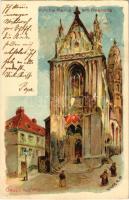 1899 (Vorläufer) Wien, Vienna, Bécs; Kirche Maria am Gestade. litho s: Geiger R. (EB)