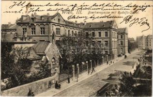 1915 Wien, Vienna, Bécs; Boerhavegasse mit Rudolfs-Spital / street view, hospital + &quot;Verwaltung d. k.k. Krankenanstalt Rudolfstiftung Militärpflege&quot; (fl)