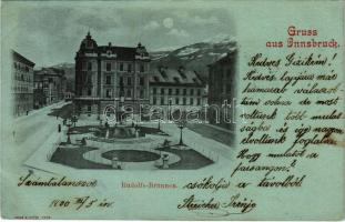 1900 Innsbruck (Tirol), Rudolfs-Brunnen / fountain, square (E)