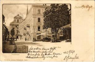 1901 Bad Ischl, Poststrasse, Hotel Post / street view, hotel, market (fa)