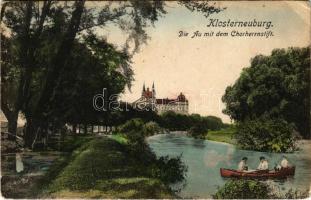 1916 Klosterneuburg, Die Au mit dem Chorherrnstift / riverside, seminary (EM)