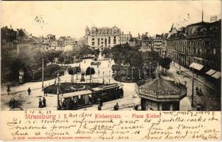 1903 Strasbourg, Strassburg; Kleberplatz / square, tram (EB)