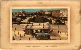 1911 Nice, Nizza; Le Jardin Public et la Jetée-Promenade / park, tram station, jetty (EM)