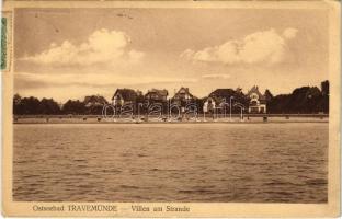 1923 Lübeck, Ostseebad Travemünde, Villen am Strande / villas, beach (EK)