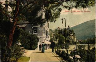 Merano, Meran (Südtirol); Blick nach der Zenoburg / castle (wet corners)