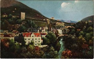 1911 Merano, Meran (Südtirol); Blick auf die Gilfpromenade und den Tappeinerweg (EK)