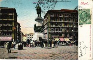 1907 Napoli, Naples; Piazza Garibaldi / square, shops (EB)