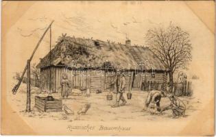 1917 Russisches Bauernhaus / WWI military, Russian peasant house (EK)